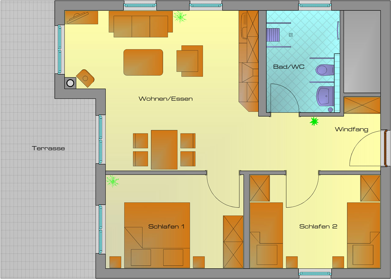 Grundriss Haus Zwergseeschwalbe behindertengerecht 1